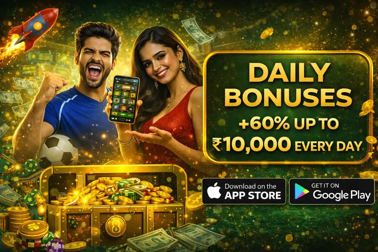 Indian players showcasing daily bonus up to ten thousand rupees